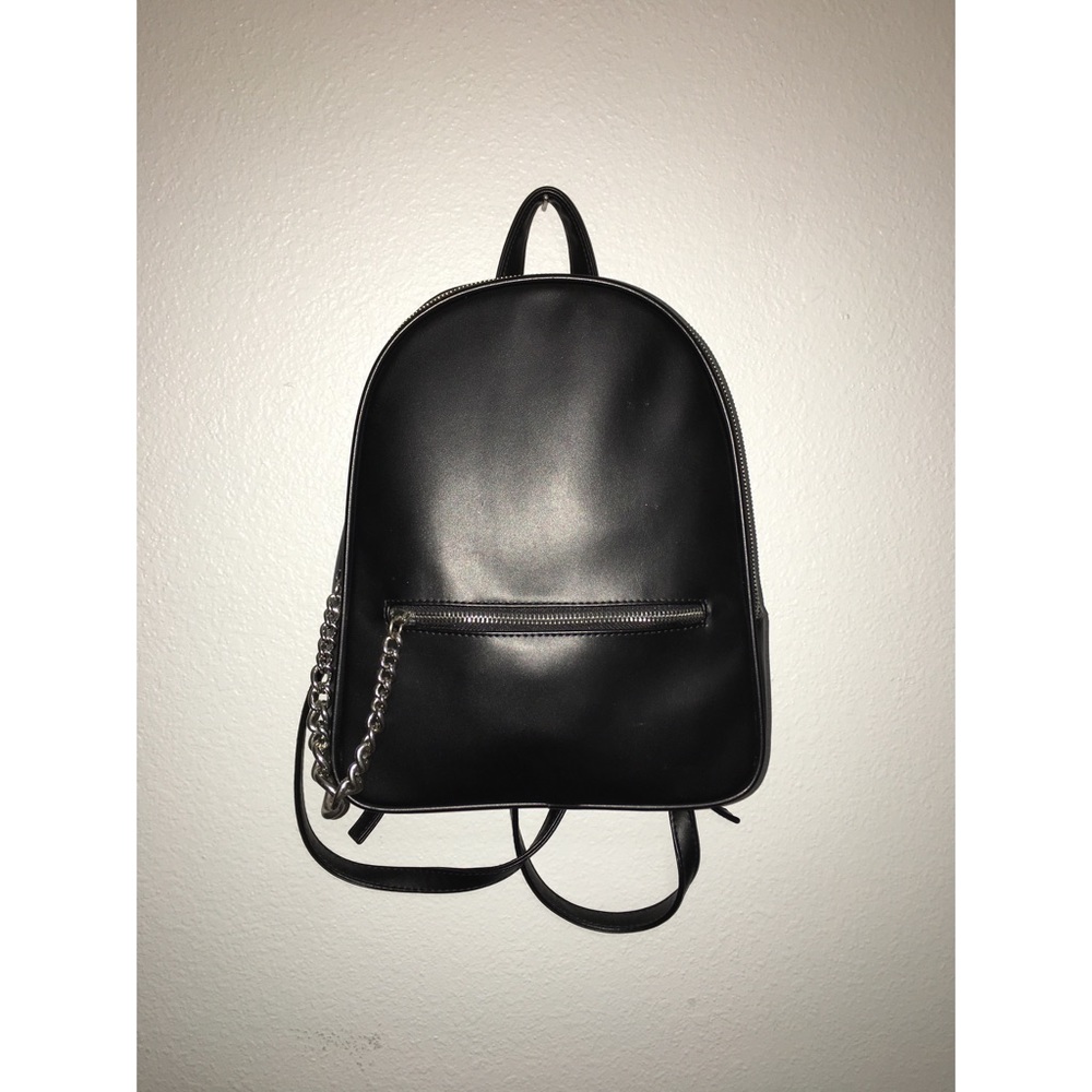 Authentic Lionel Black Faux Leather Backpack